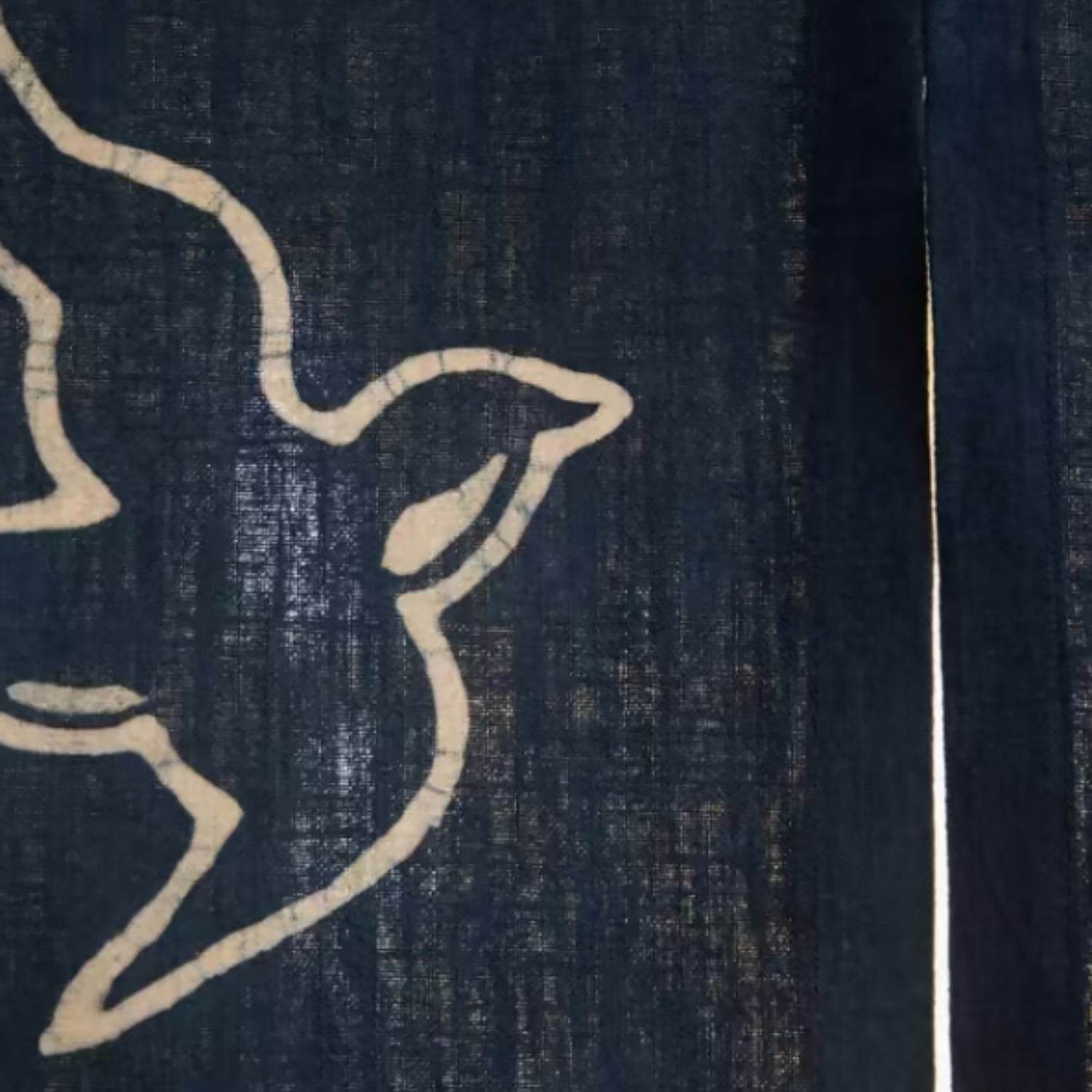 Rideau japonais en lin et coton avec teinture artisanale indigo