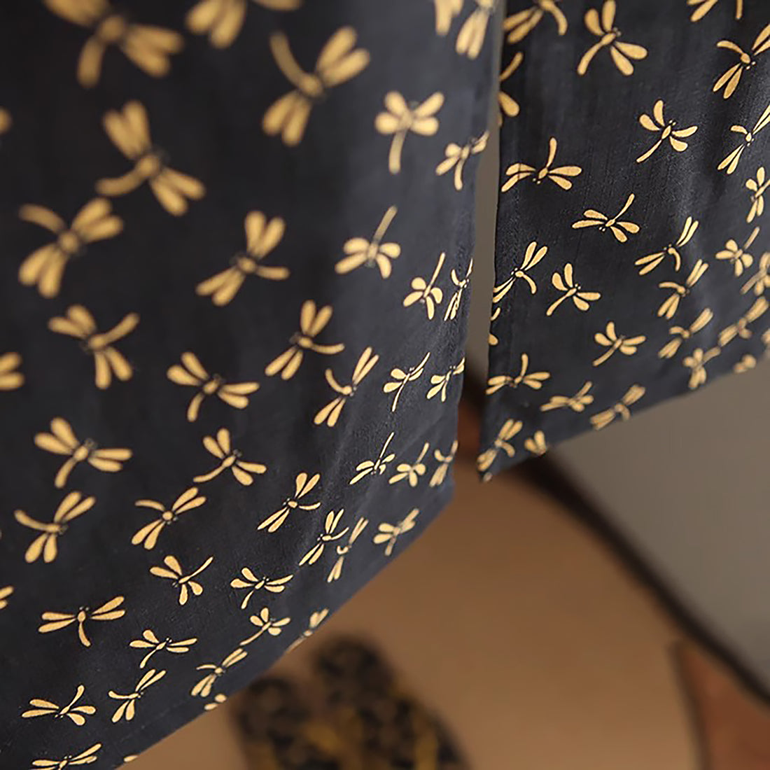 Noren japonais en coton avec design semi-transparent à deux pans