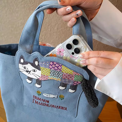 Sac à main chat Kusuguru avec poches intérieures