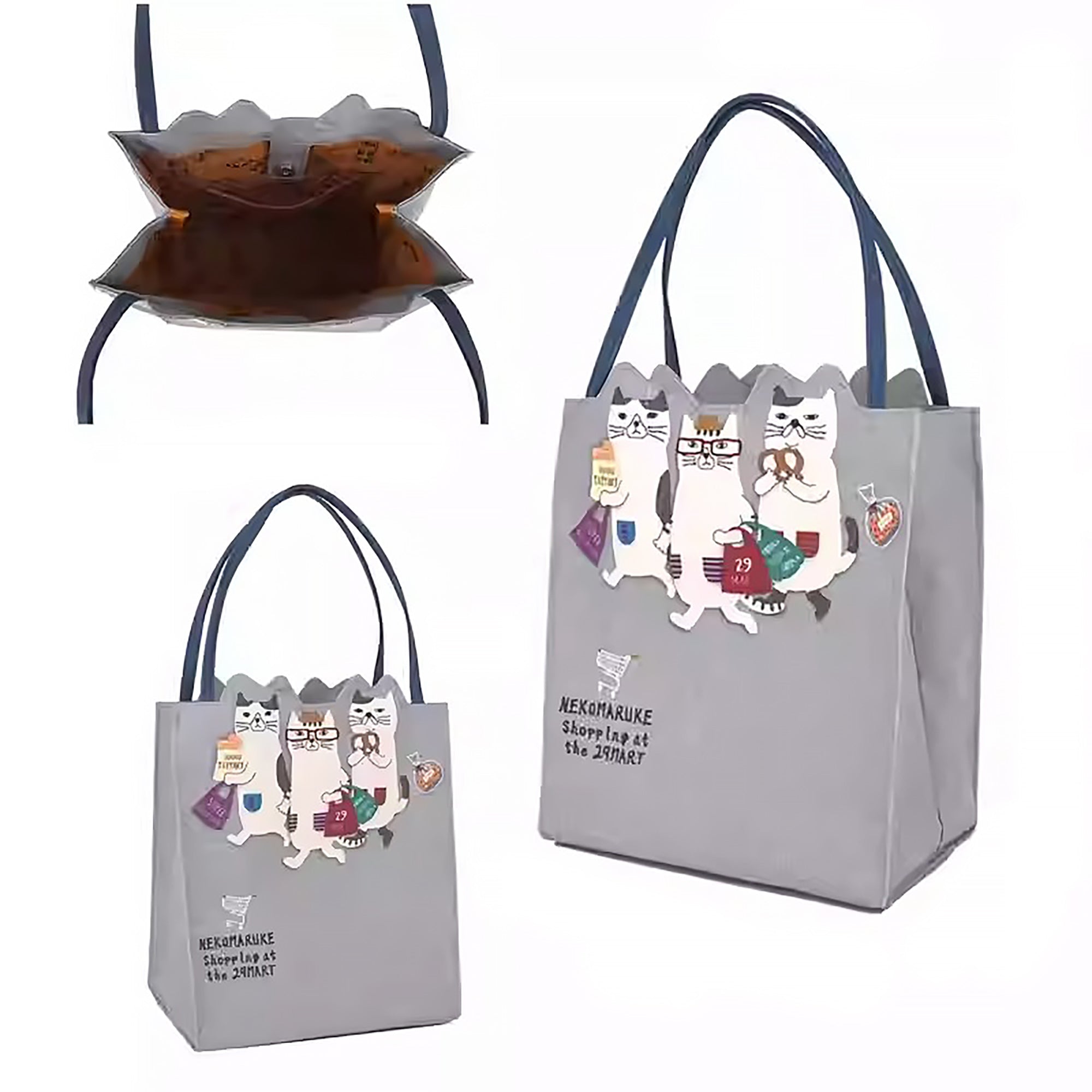 Sac cabas Kusuguru avec chat brodé 