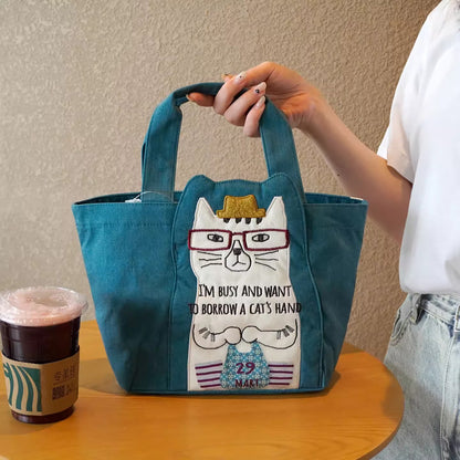 Sac à main chat Kusuguru avec poches intérieures