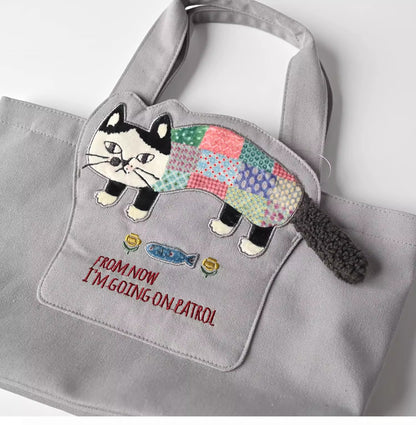 Sac à main chat Kusuguru avec poches intérieures