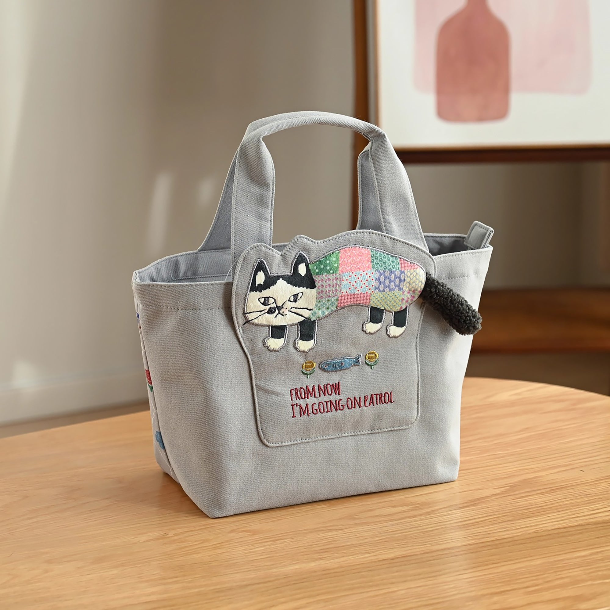 Sac à main chat Kusuguru avec poches intérieures