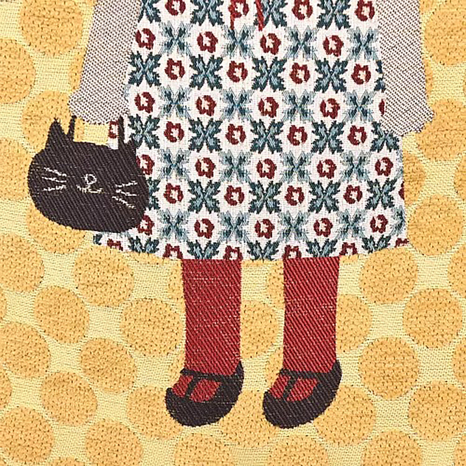 Sac fourre-tout Kusuguru en jacquard chenille motif chat