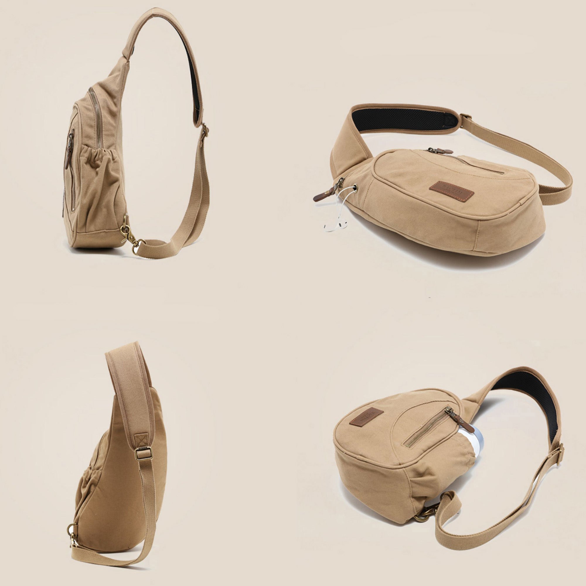 SAC BANANE en CANVAS avec poche GOURDE