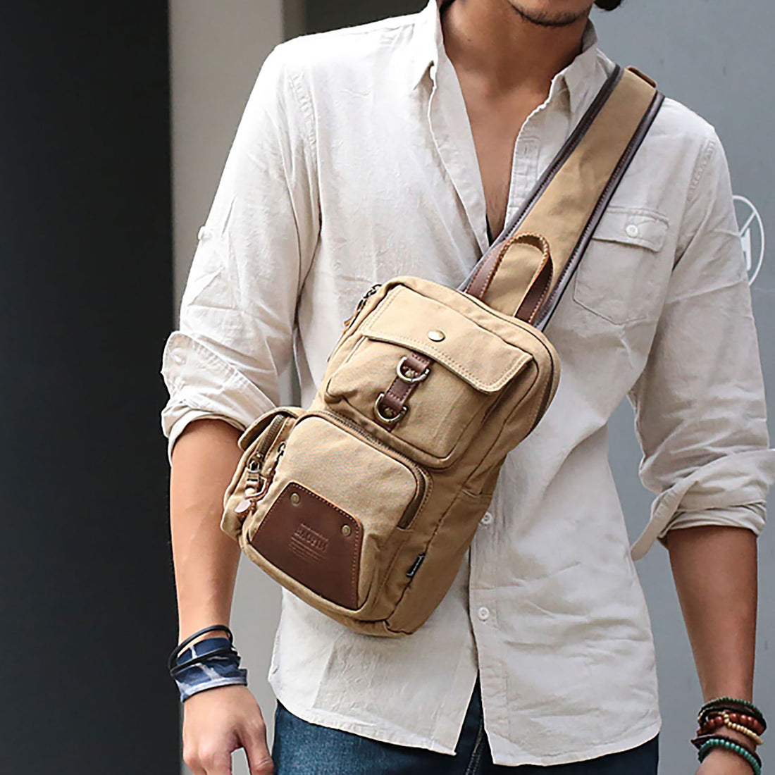 SAC  BANANE pour HOMME avec GRAND capacité enCANVAS