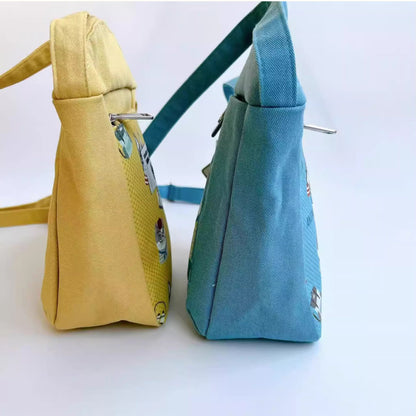 Sac bandoulière compact Kusuguru avec chat brodé