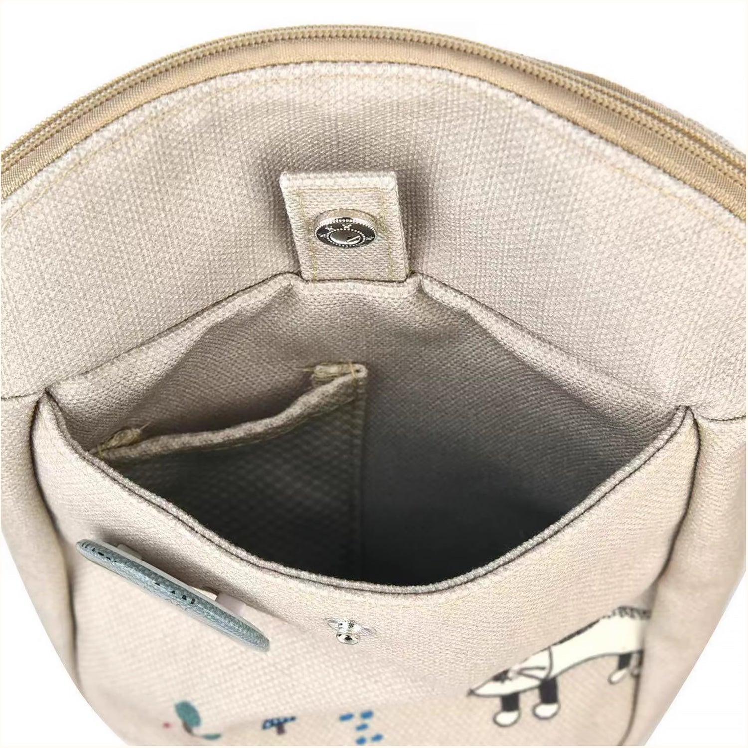 Sac bandoulière compact Kusuguru avec chat brodé