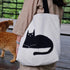 Sac quotidien artisanal en lin avec motif de chat brodé