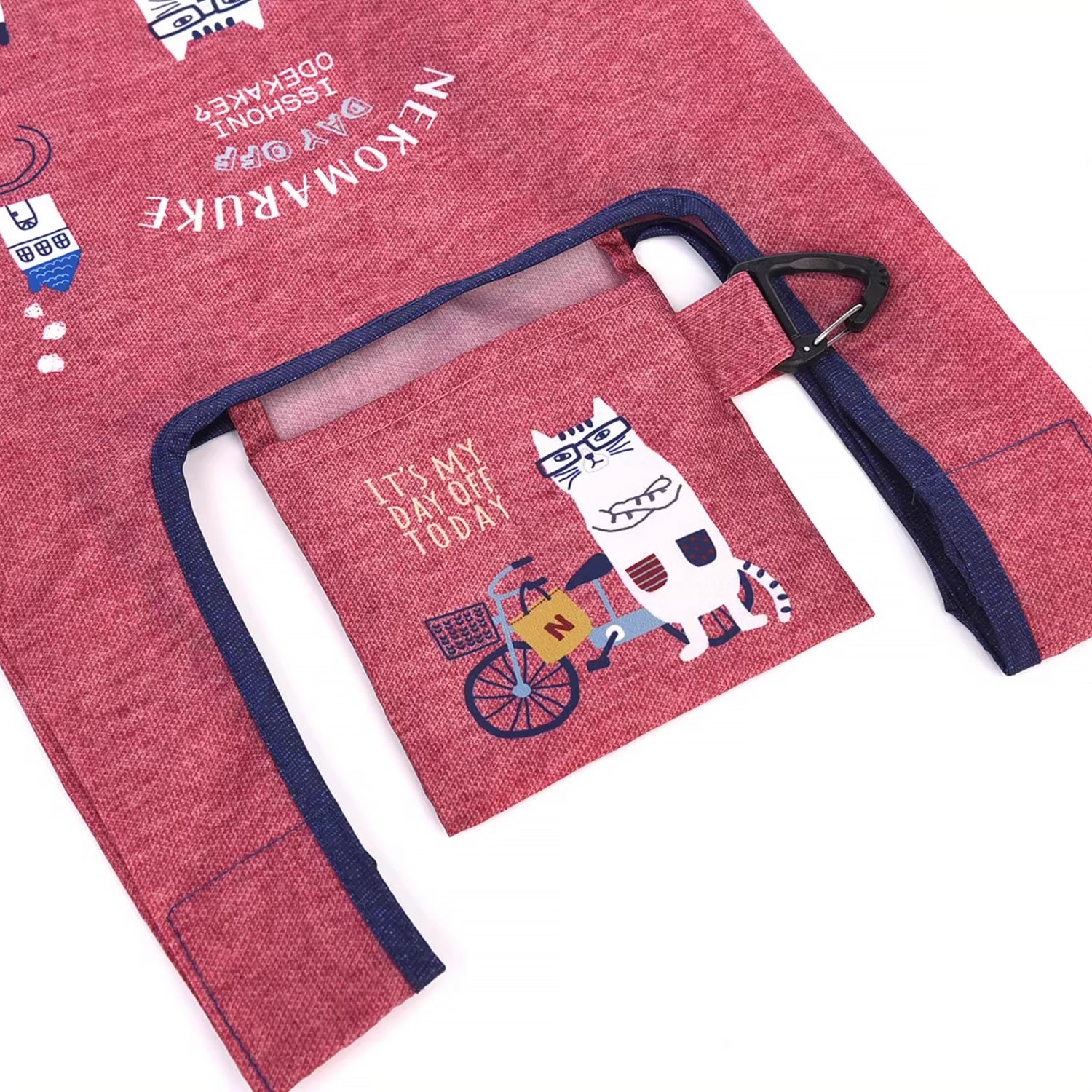 Sac de courses pliable Kusuguru avec motif chat japonais