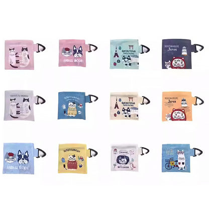 Sac de courses pliable Kusuguru avec motif chat japonais