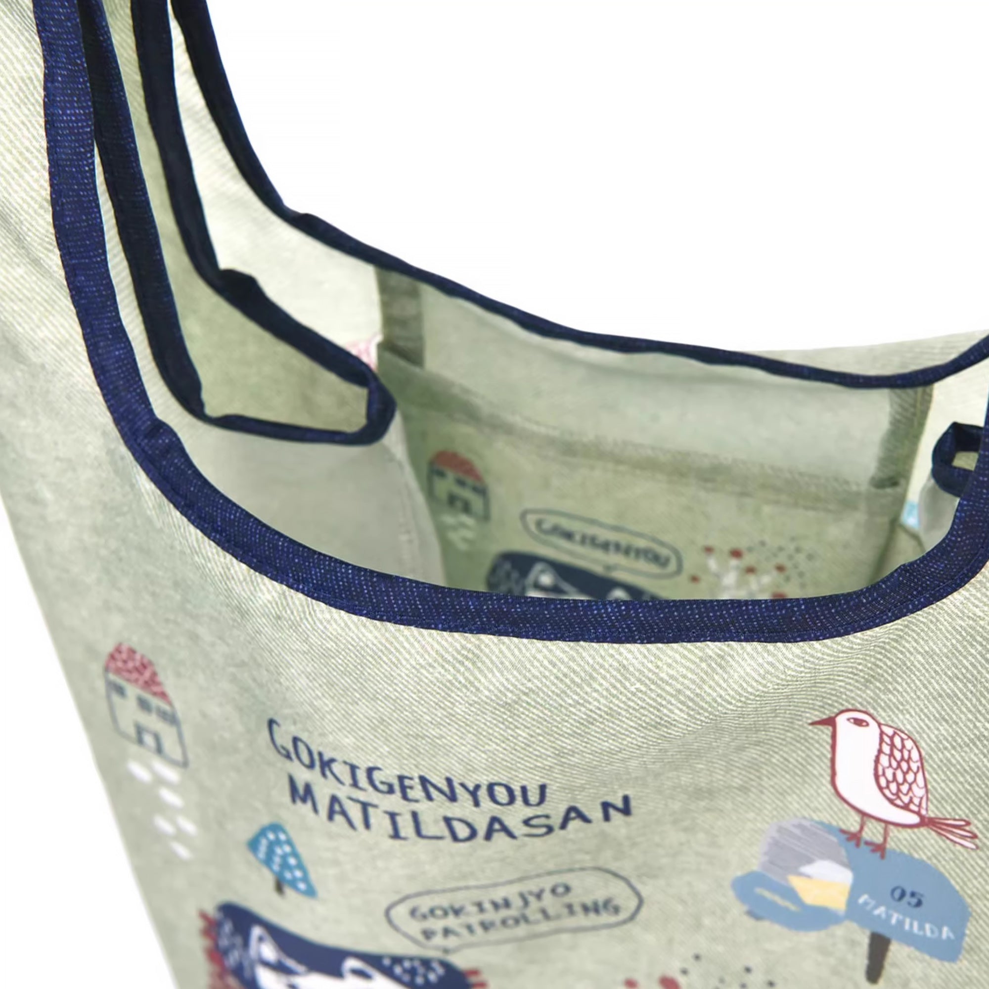 Sac de courses pliable Kusuguru avec motif chat japonais