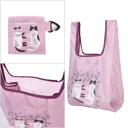 Sac de courses pliable Kusuguru avec motif chat japonais