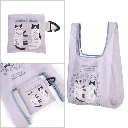 Sac de courses pliable Kusuguru avec motif chat japonais