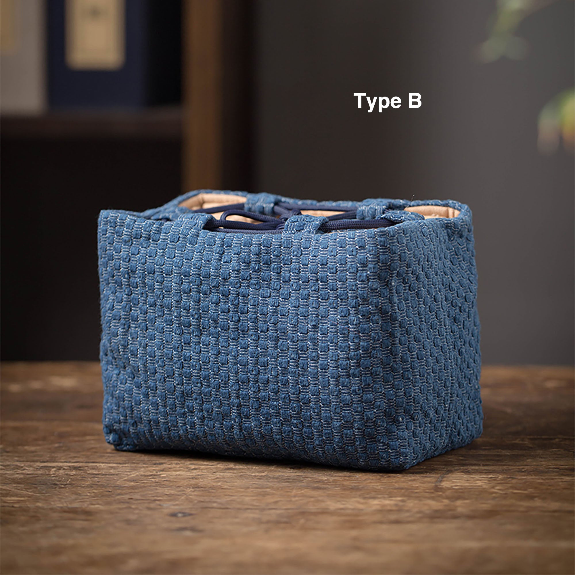 Sac de théière indigo traditionnel en coton