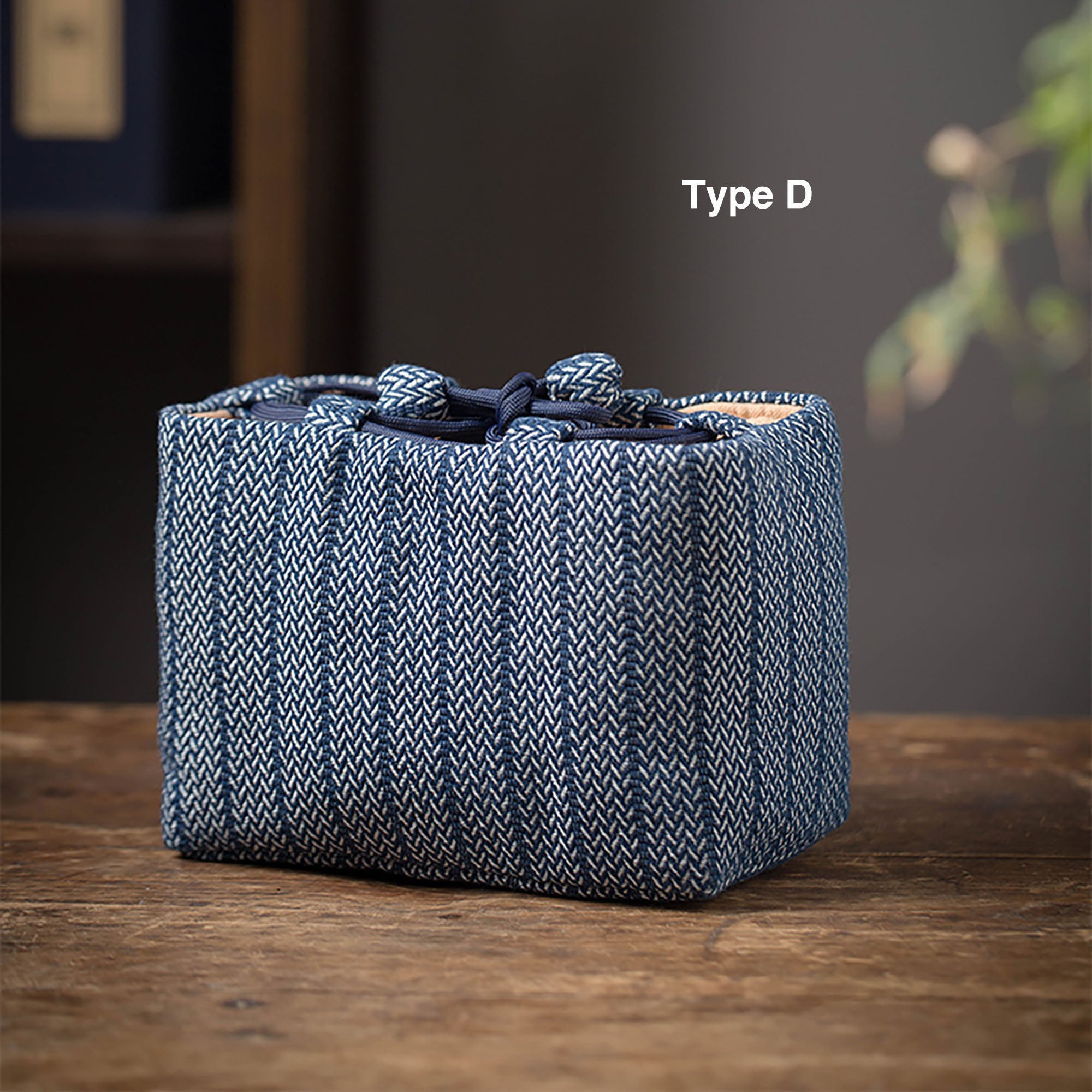 Sac de théière indigo traditionnel en coton