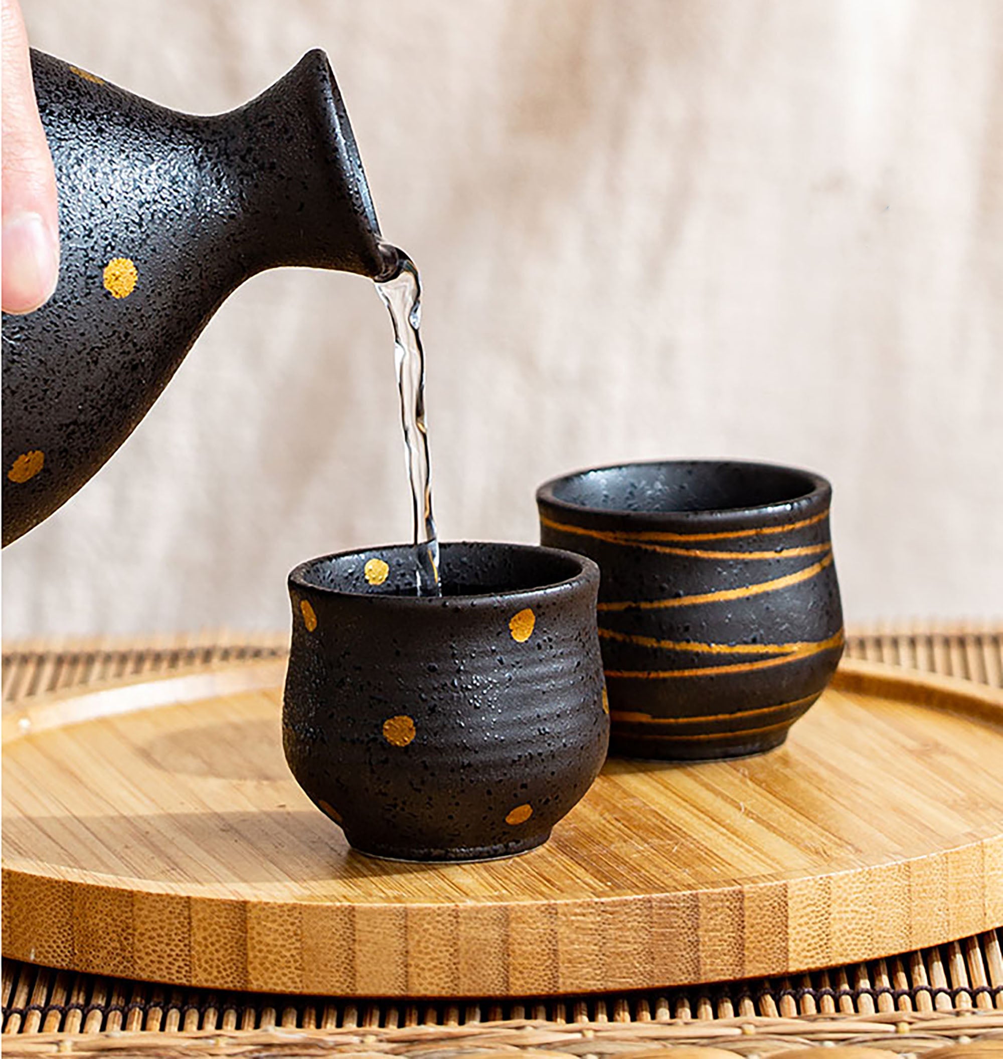 Mino-yaki ceramic sake set
