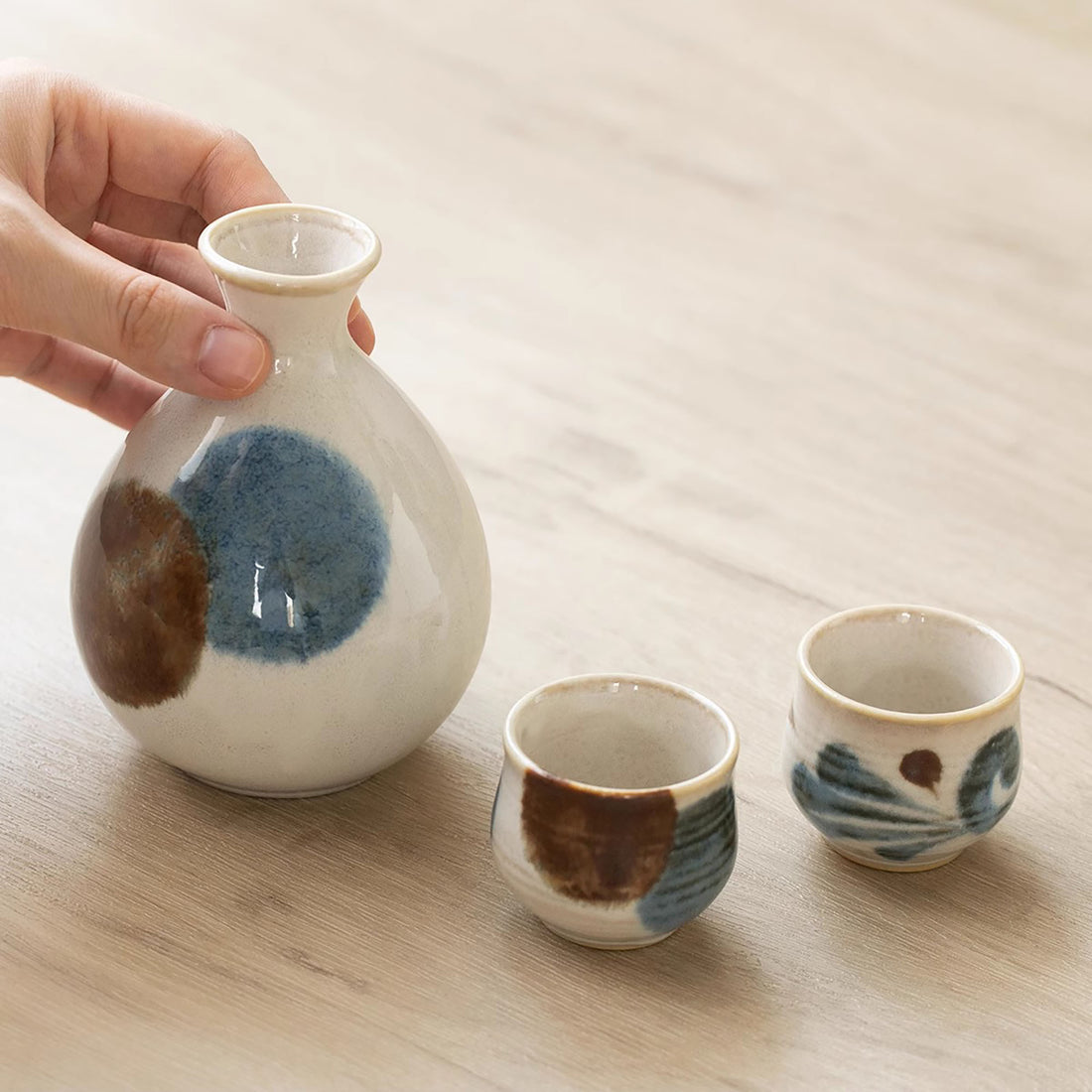 Mino-yaki ceramic sake set