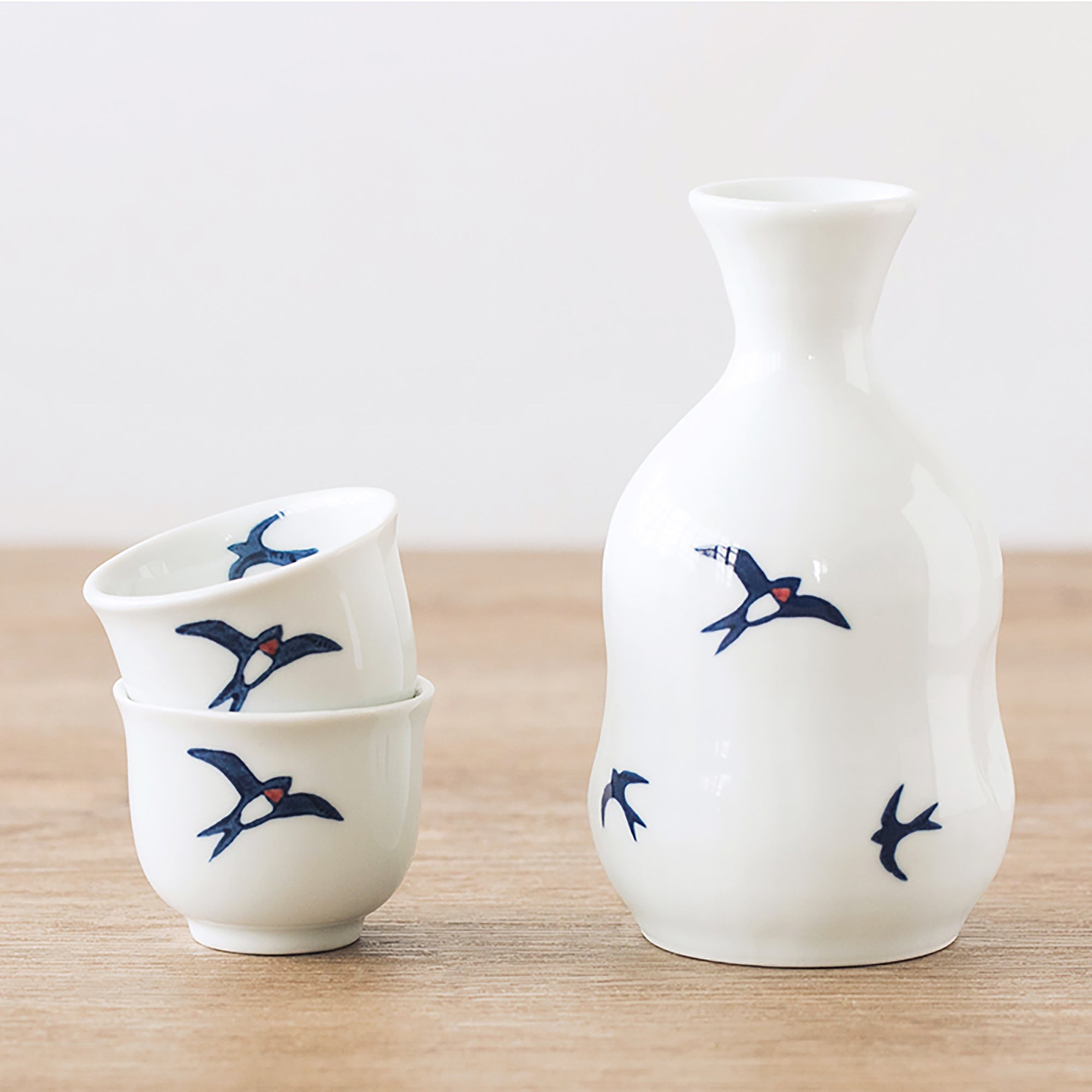 SERVICE à SAKE avec motif HIRONDEL