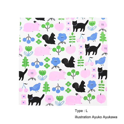 Furoshiki artistique japonais illustré multifonction