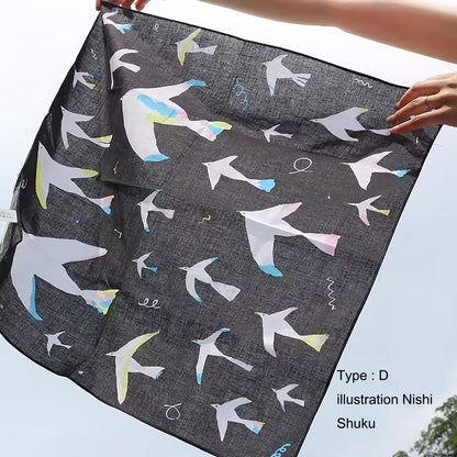 Furoshiki artistique japonais illustré multifonction