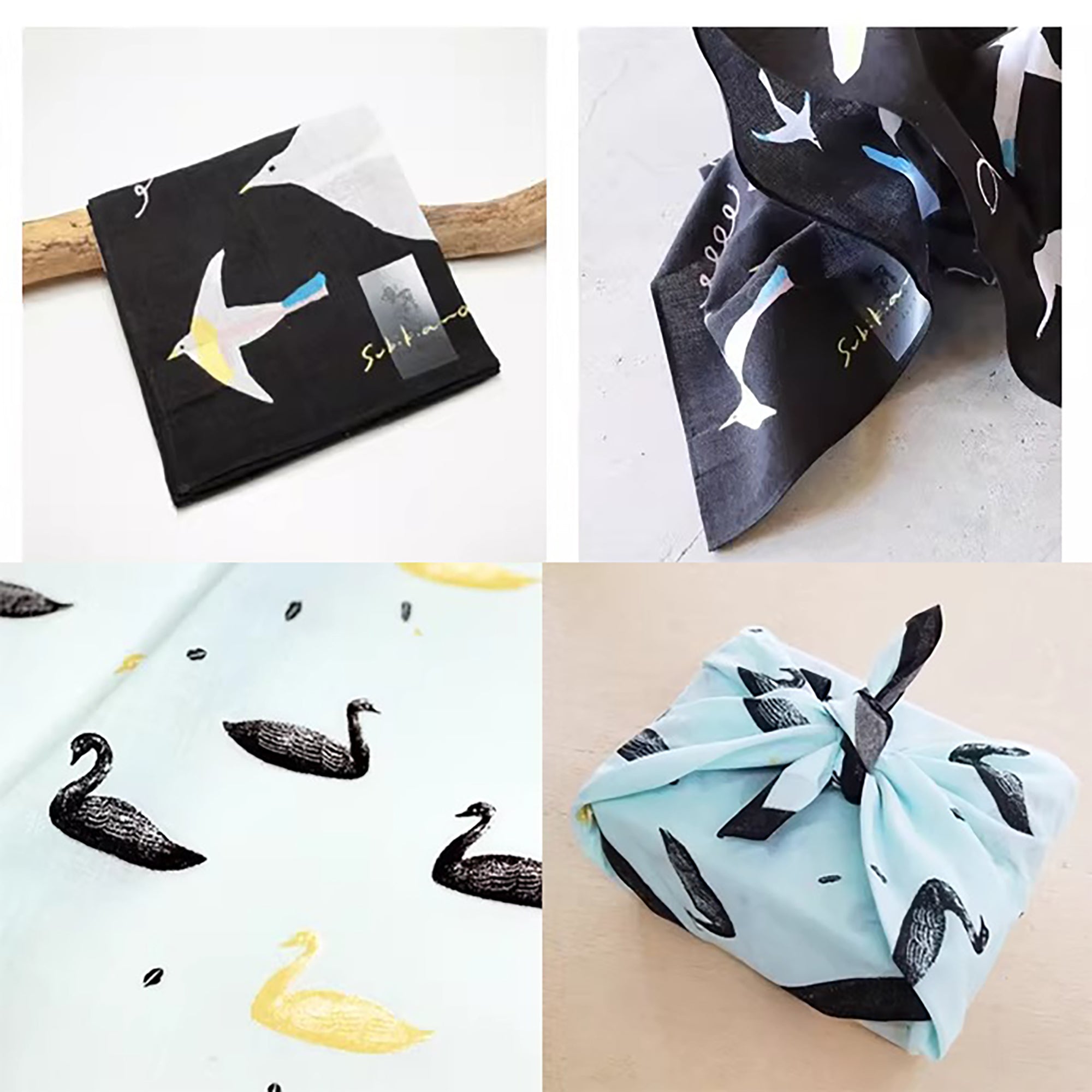 Furoshiki artistique japonais illustré multifonction