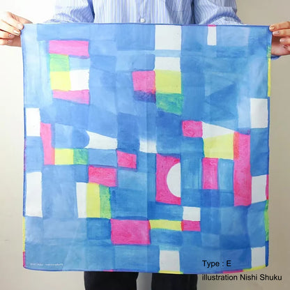 Furoshiki artistique japonais illustré multifonction