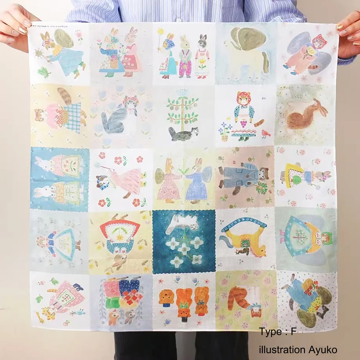 Furoshiki artistique japonais illustré multifonction