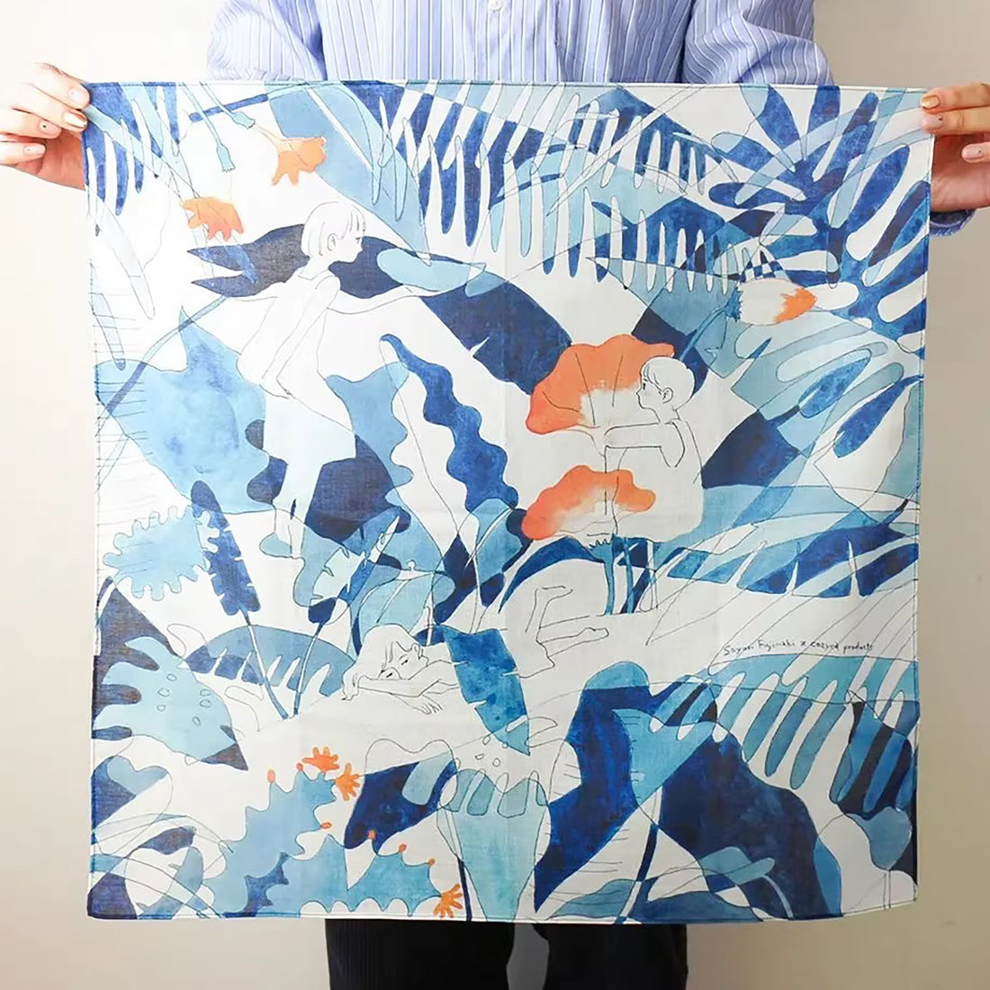 Furoshiki artistique japonais illustré multifonction
