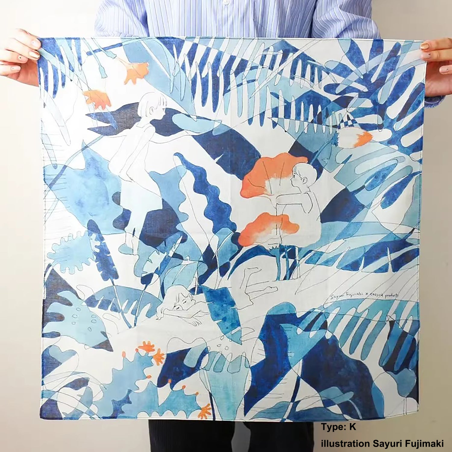 Furoshiki artistique japonais illustré multifonction