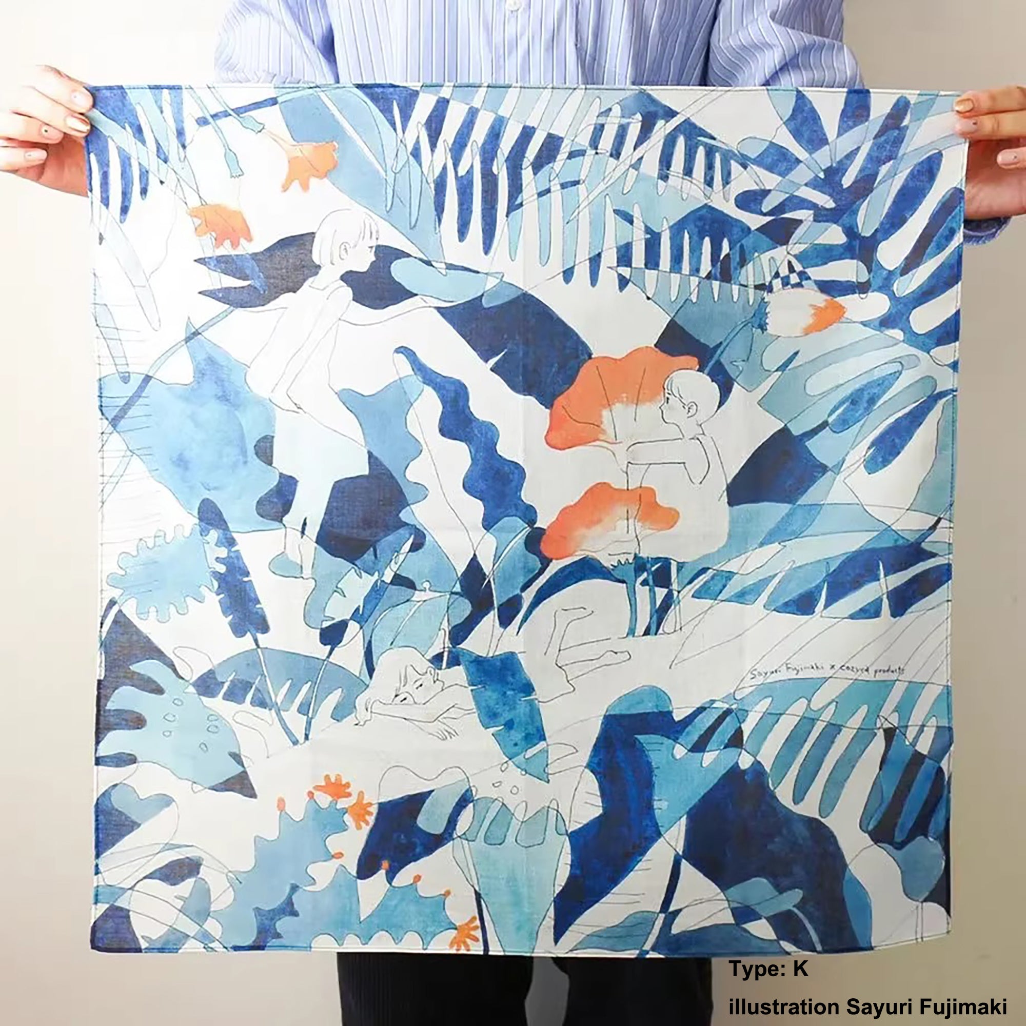 Furoshiki artistique japonais illustré multifonction