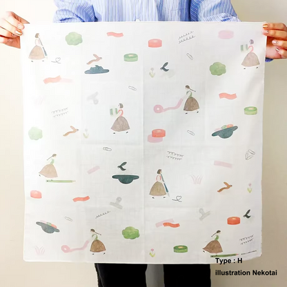 Furoshiki artistique japonais illustré multifonction
