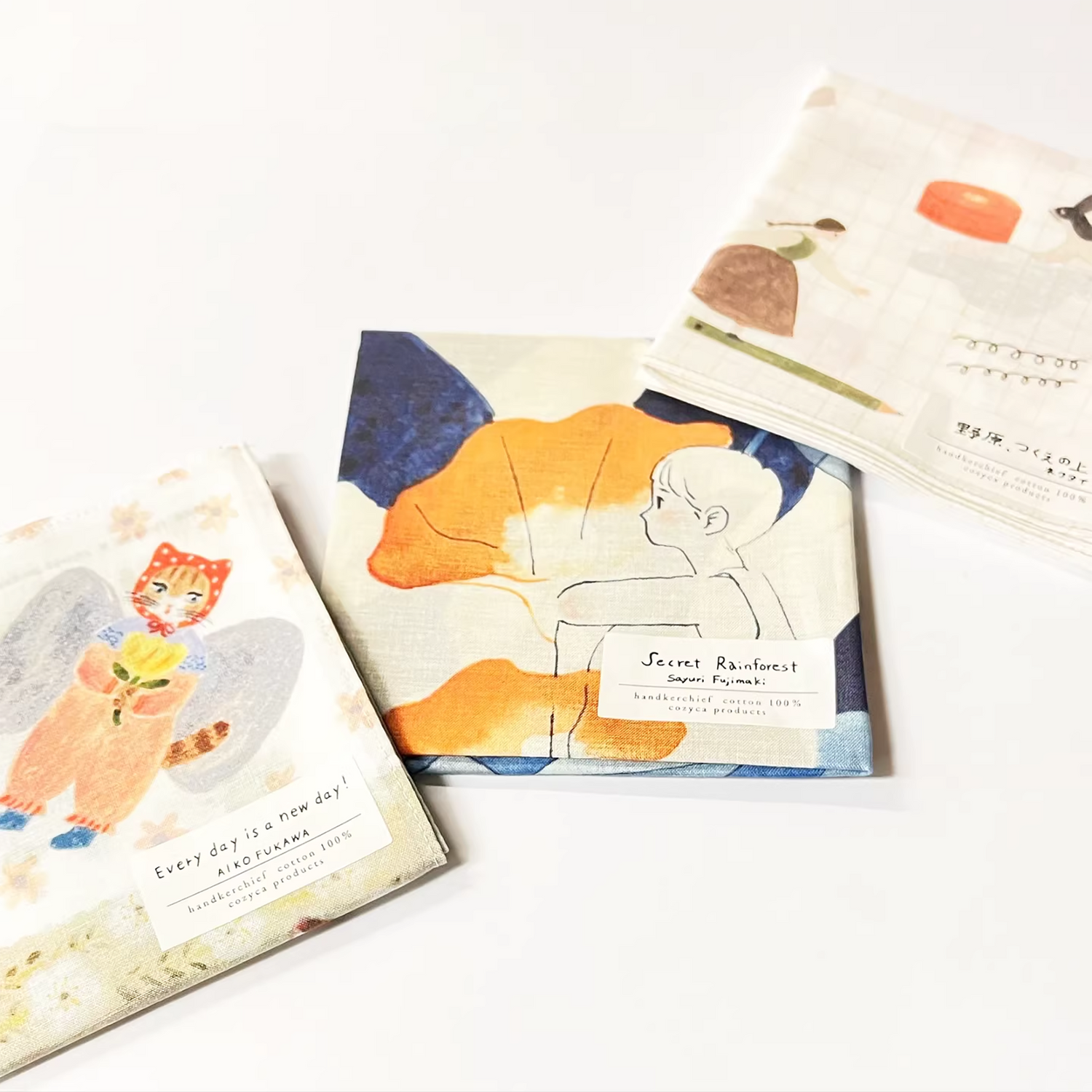 Furoshiki artistique japonais illustré multifonction