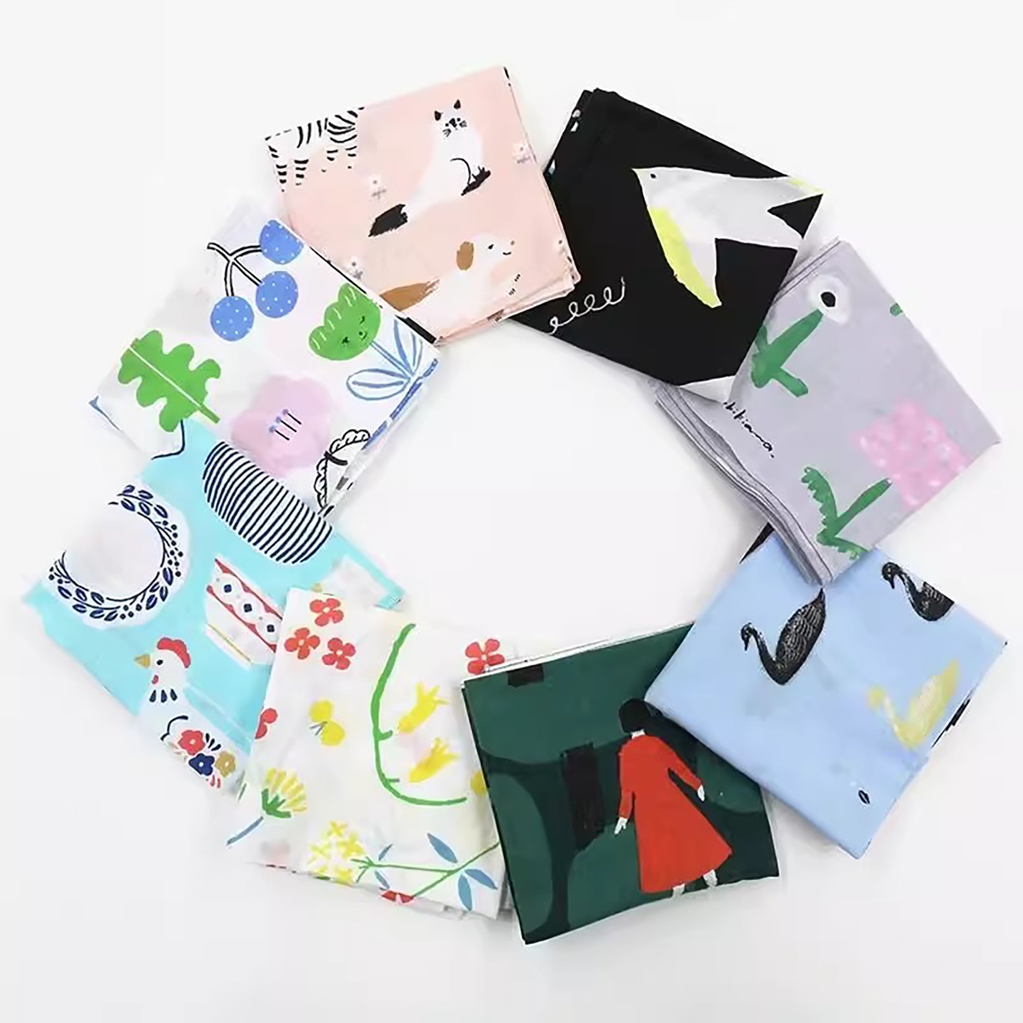 Furoshiki artistique japonais illustré multifonction