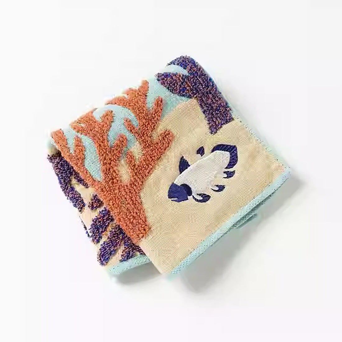 Serviette Morita MiW brodée en coton – série animaux de la forêt