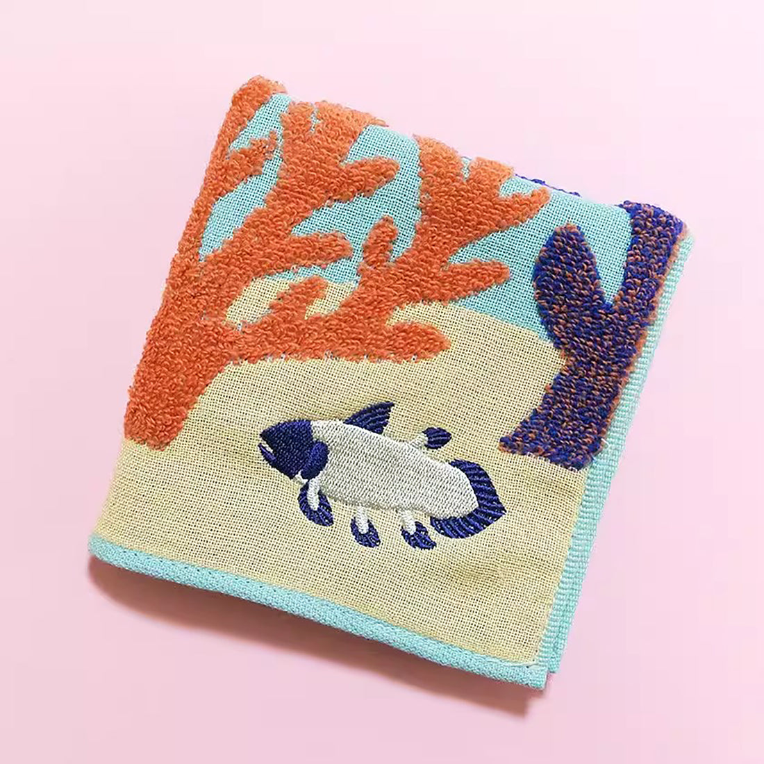Serviette Morita MiW brodée en coton – série animaux de la forêt