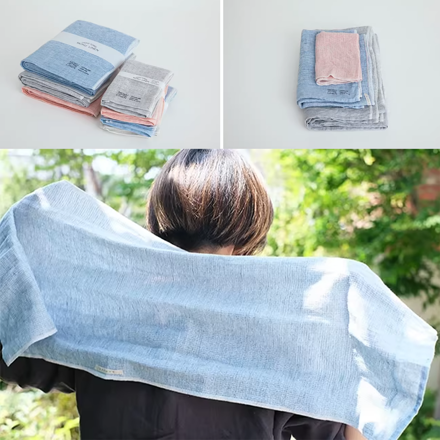 Serviette MOKU LINEN coton-lin séchage rapide légère et absorbante