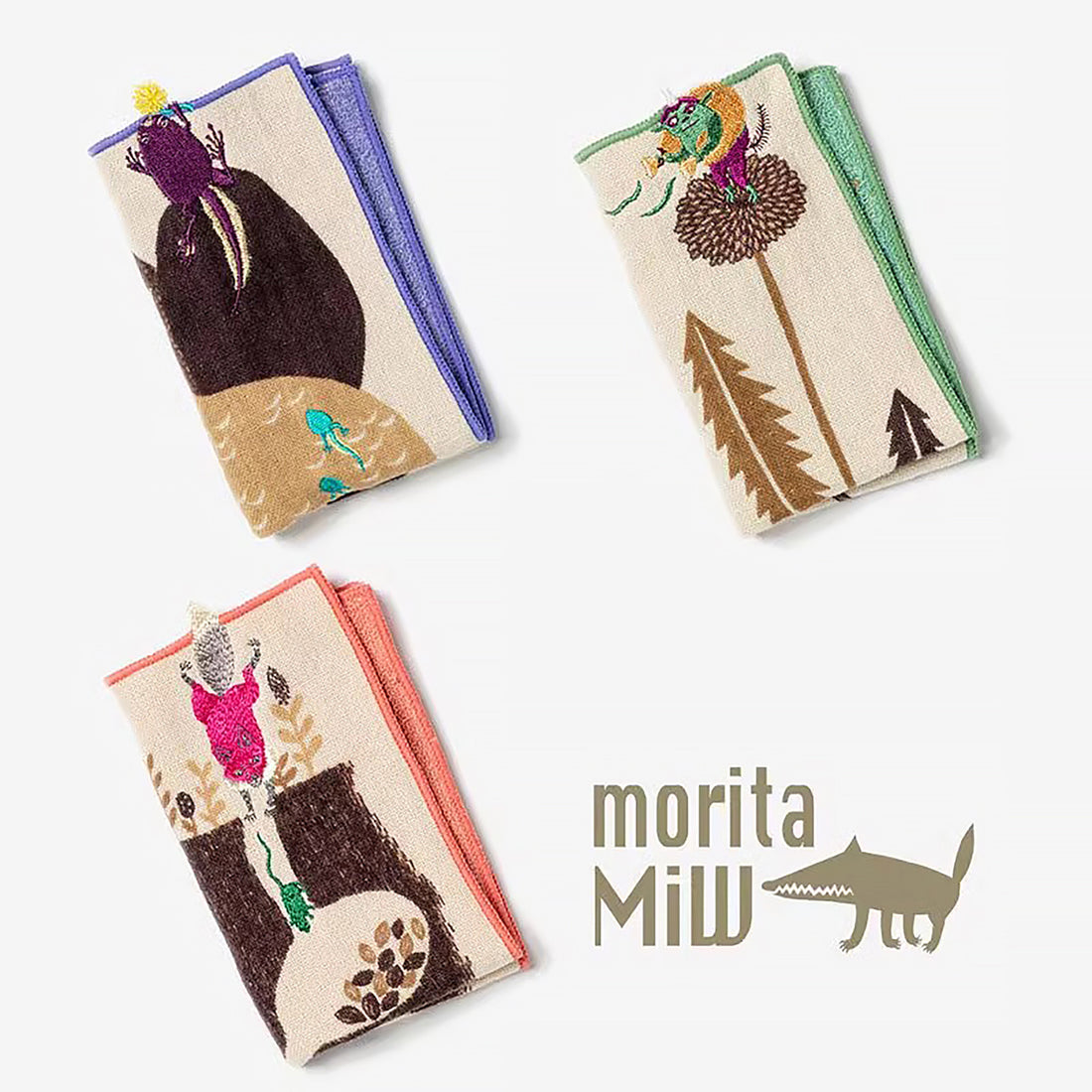 Serviette japonais en coton bordé par Morita MiW
