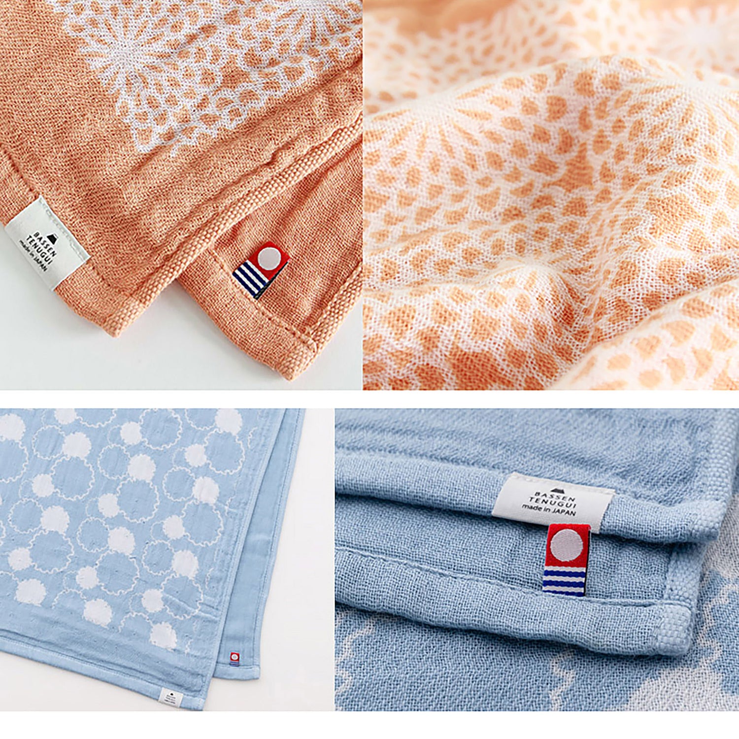 Serviette japonaise teinte à la main de Bassen Hankachi