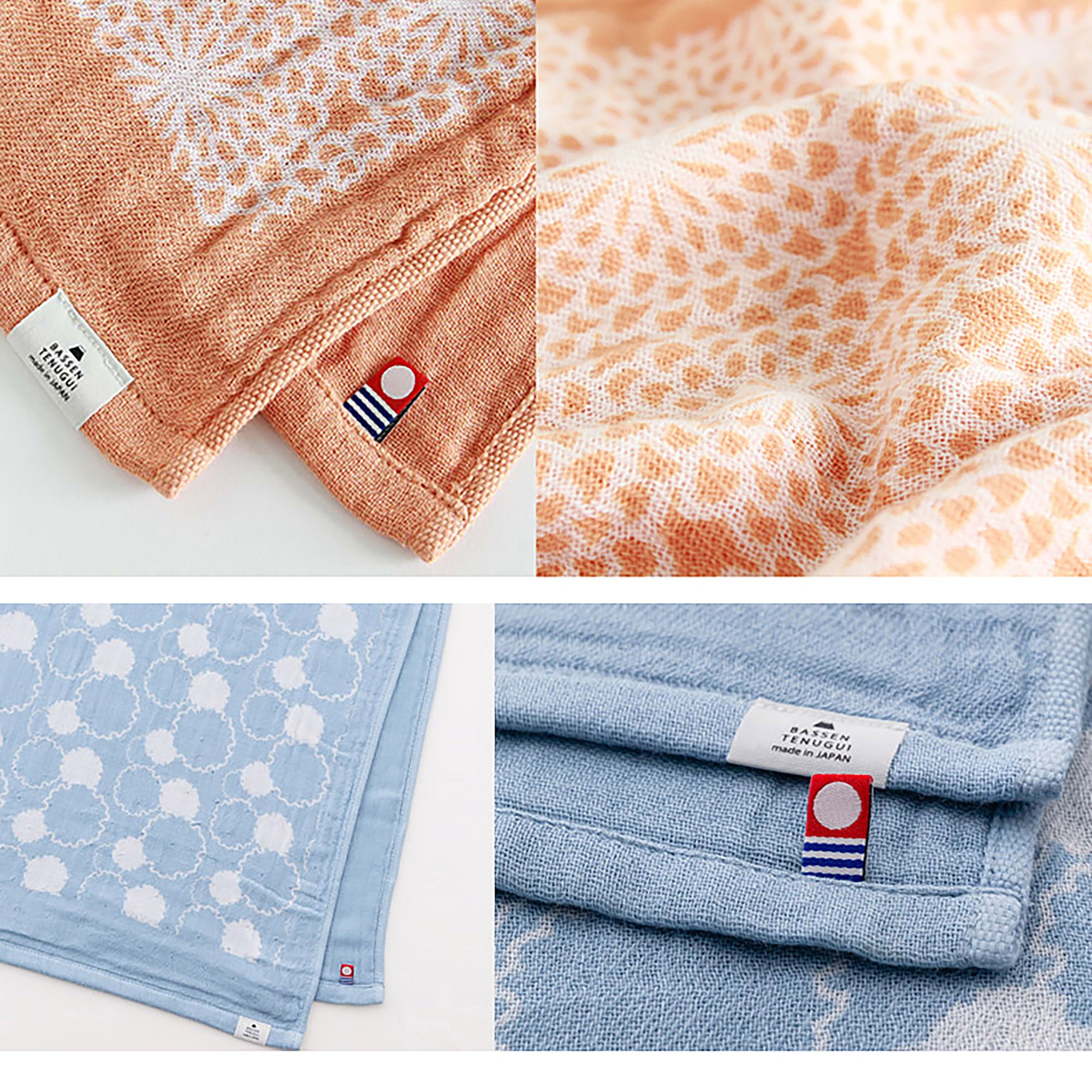 Serviette japonaise teinte à la main de Bassen Hankachi
