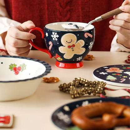 Service de petit-déjeuner en céramique en série Noël