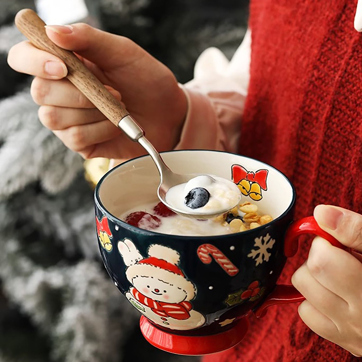 Service de petit-déjeuner en céramique en série Noël