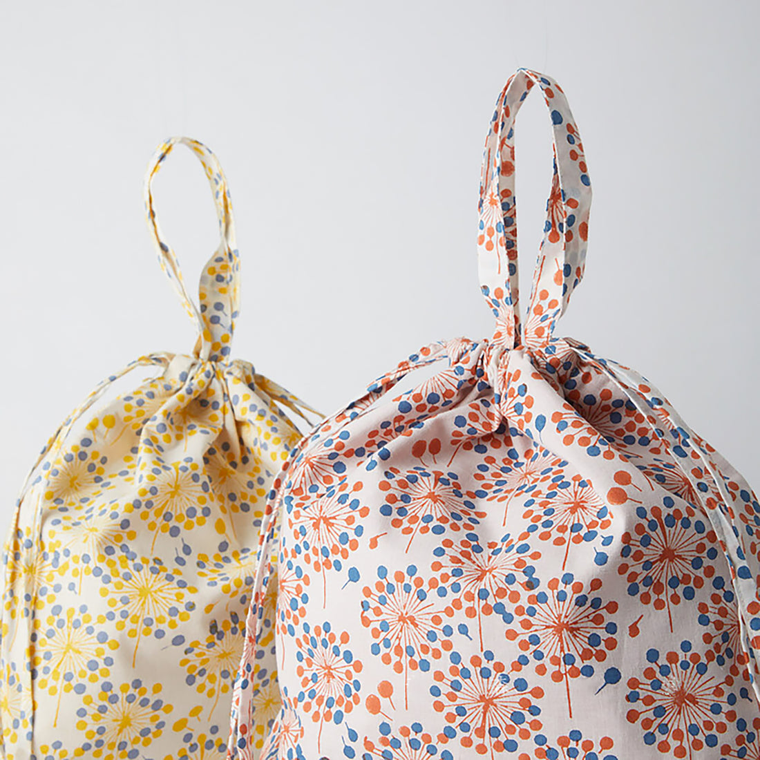 Sac en coton fleuri imprimé à la main en Série japonaise Horn