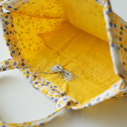 Sac en coton fleuri imprimé à la main en Série japonaise Horn