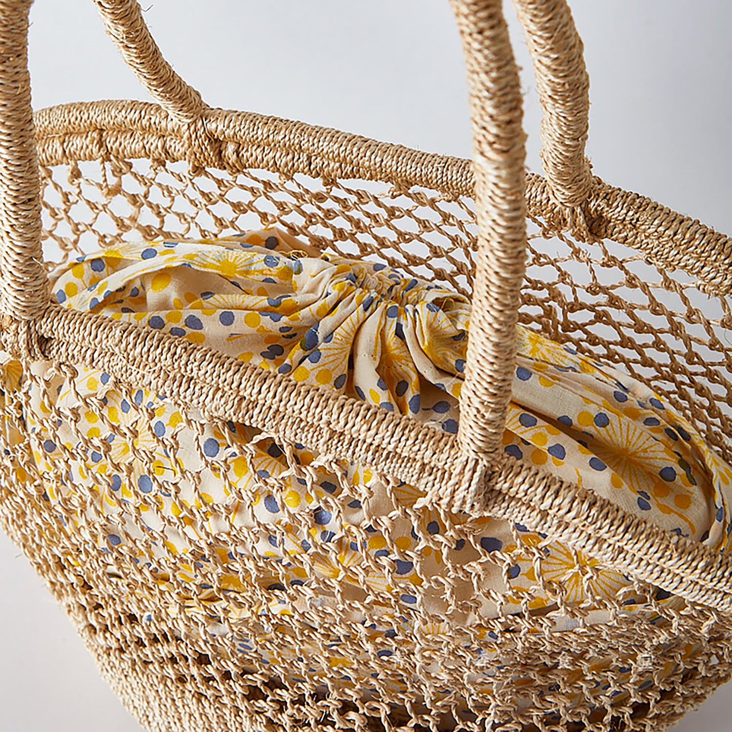 Sac en coton fleuri imprimé à la main en Série japonaise Horn