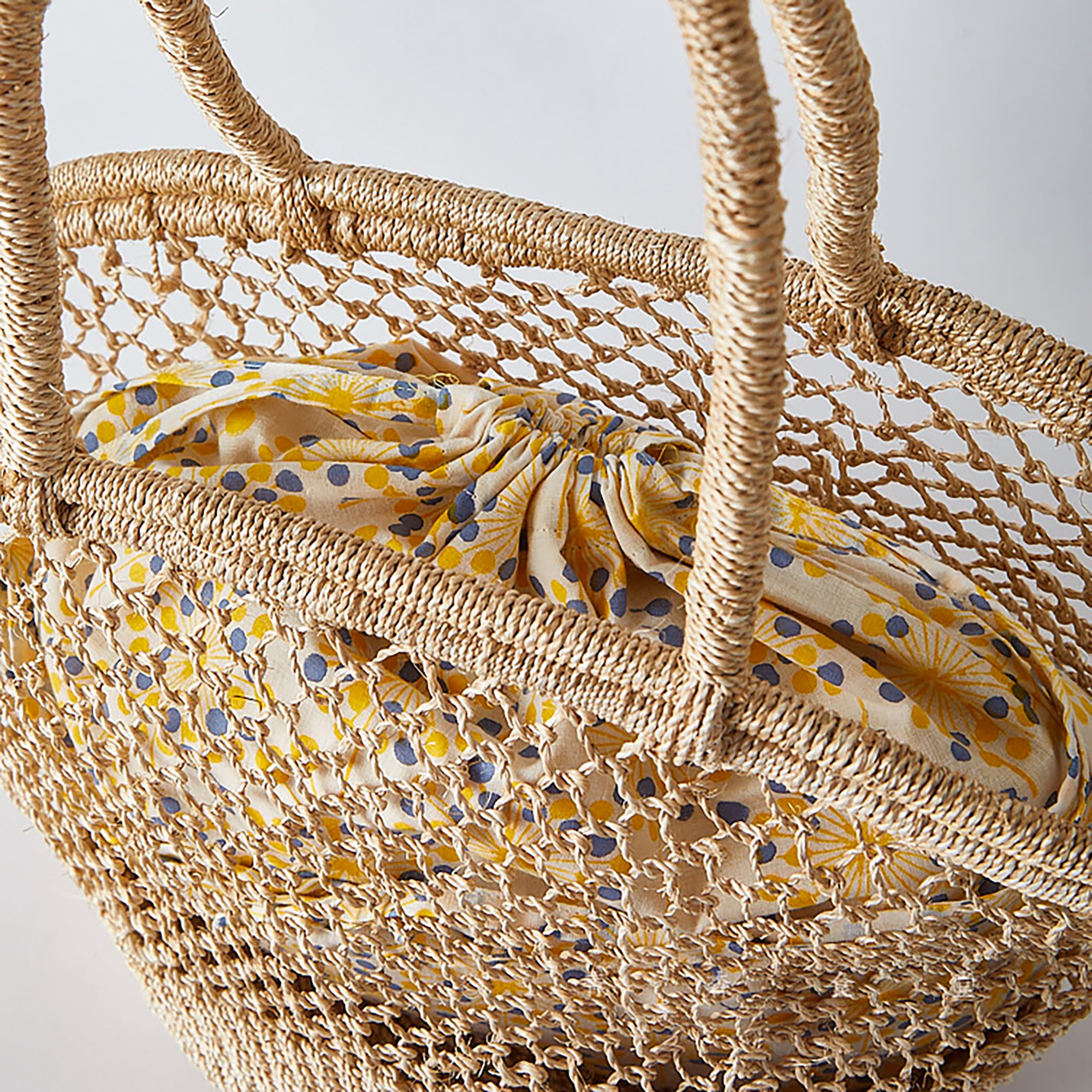 Sac en coton fleuri imprimé à la main en Série japonaise Horn