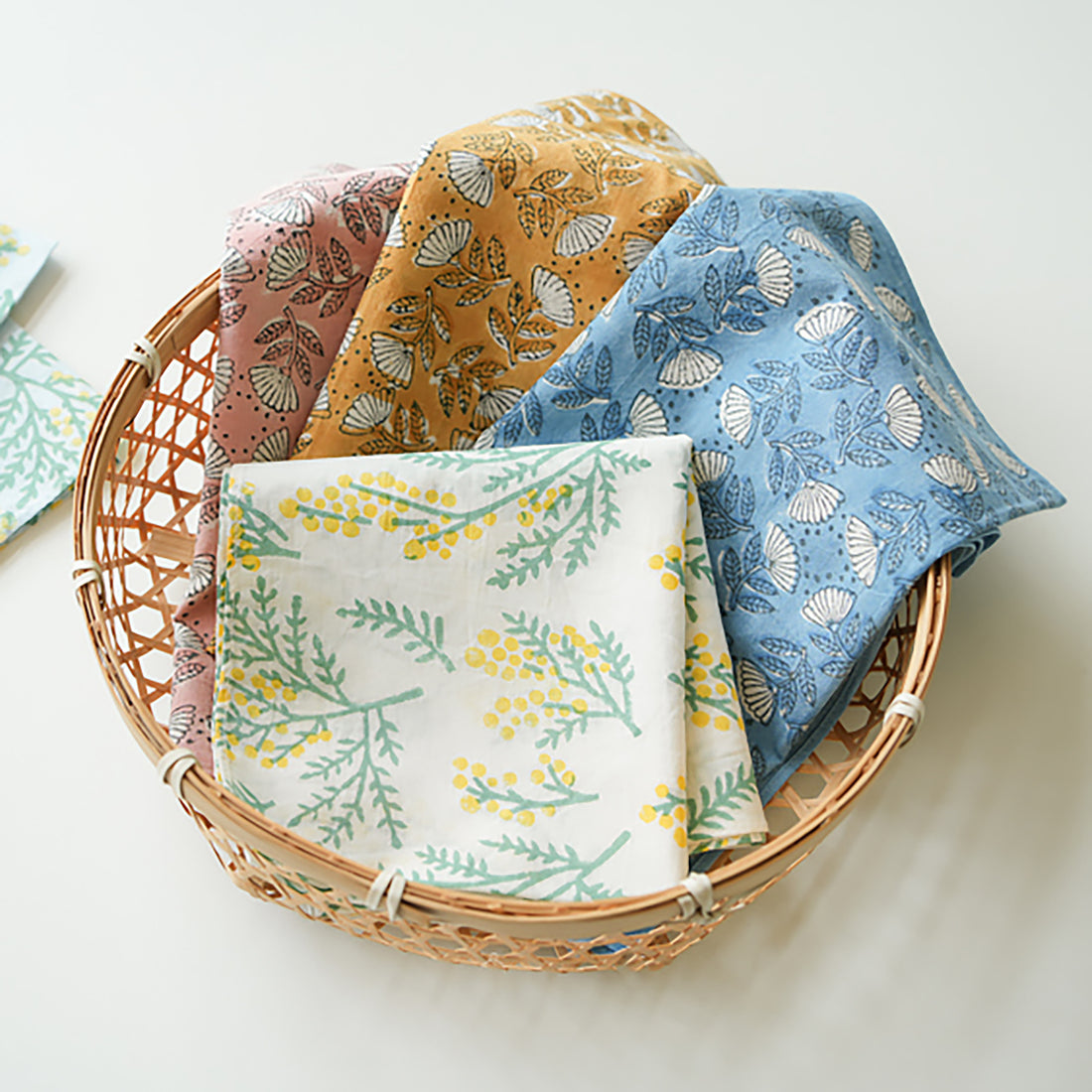 Serviette japonaise en coton imprimé à la main 