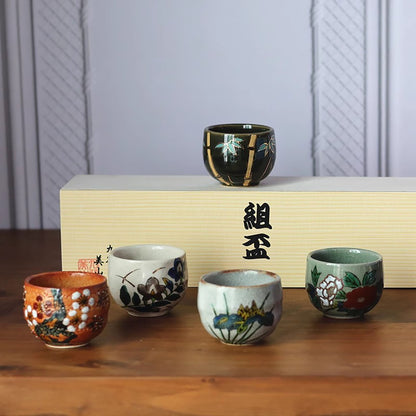 Ensemble de tasses à thé en céramique japonaise Kutani