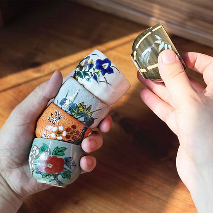 Ensemble de tasses à thé en céramique japonaise Kutani