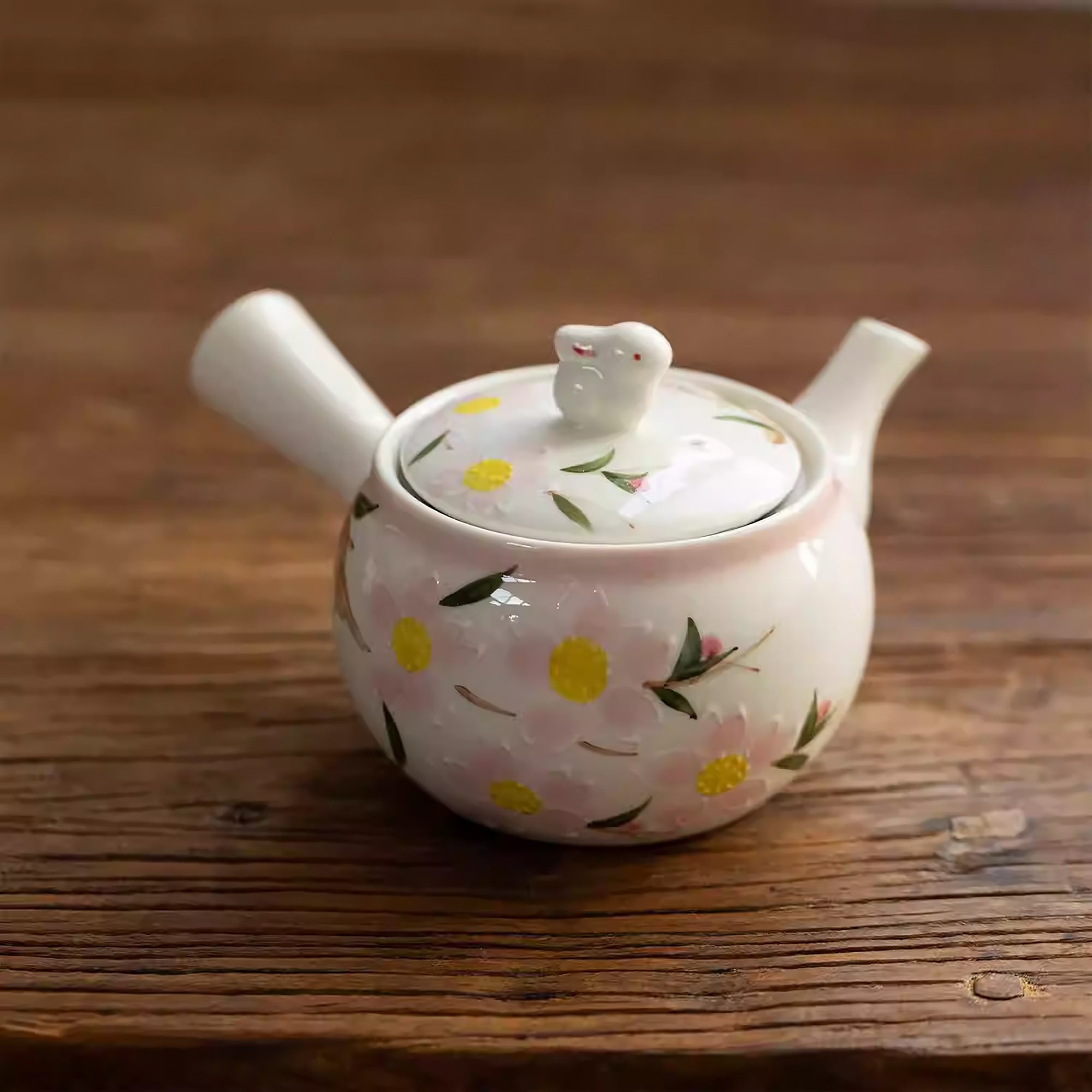 Théière en céramique Seto-yaki à motifs de fleurs de cerisier
